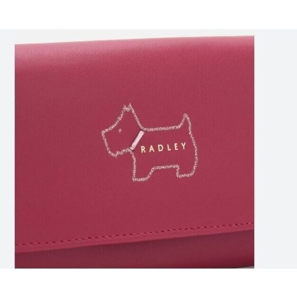 RADLEY Heritage Dog Outline leather foldable women's wallet + Dust bag -PINK - Picture 10 of 11